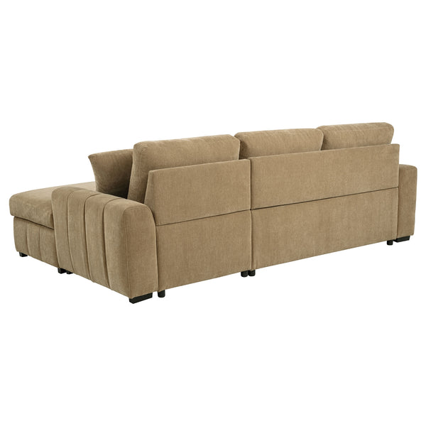 Coaster Pastrana Upholstered Sleeper Sectional Sofa Raf Chaise Camel