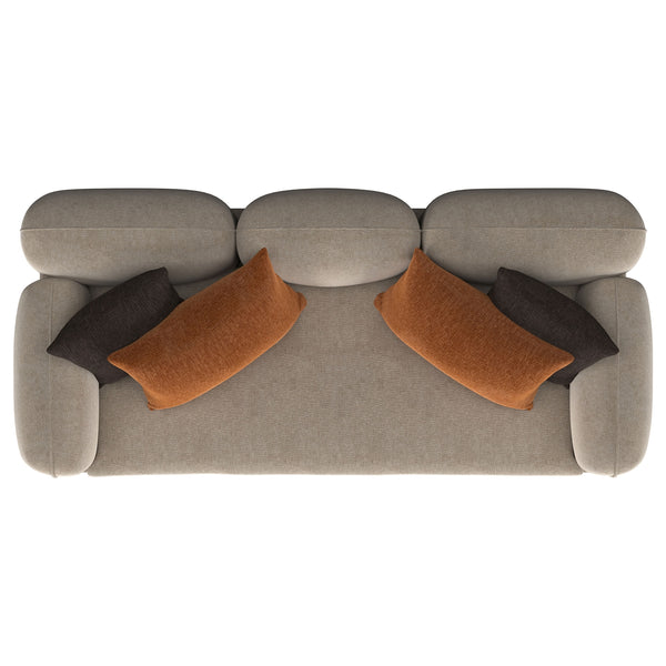 Coaster Jade Chenille Upholstered Sculpted Track Arm Sofa Latte