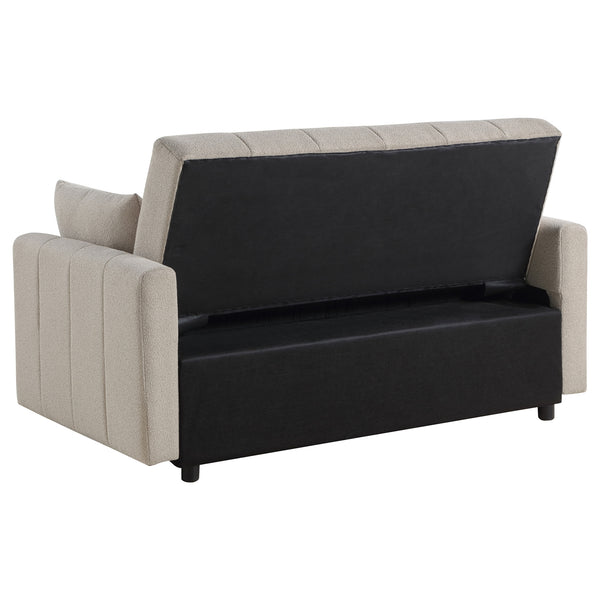 Coaster Portland Boucle Upholstered Sleeper Sofa Bed Latte