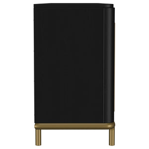 Coaster Arini Rattan Cane 2-Door Tv Stand Media Console Black