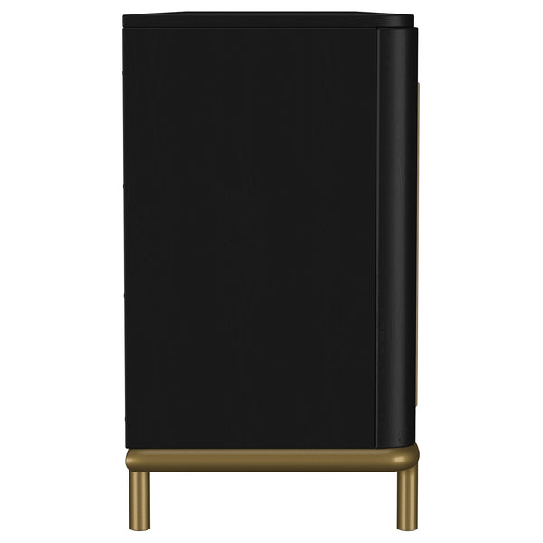 Coaster Arini Rattan Cane 2-Door Tv Stand Media Console Black