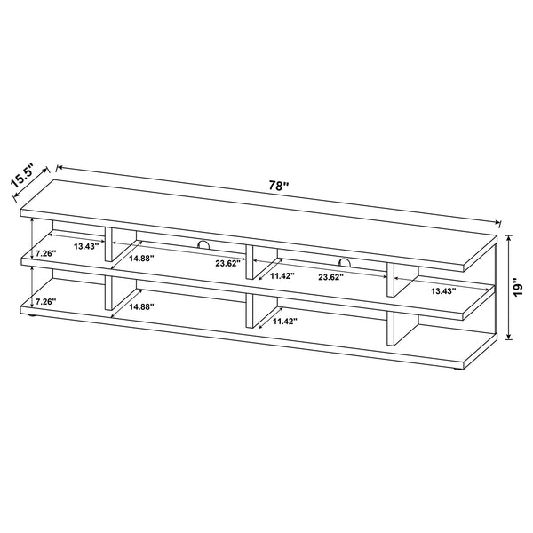 Coaster Cartmill 78-Inch 2-Tier Tv Stand Media Console Mango