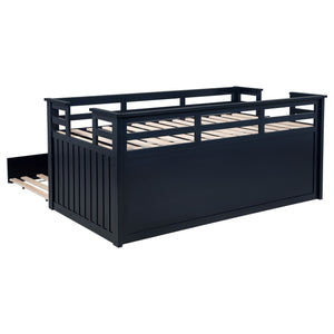 Coaster Carlsbad Wood Twin Captains Bed With Trundle Navy Blue