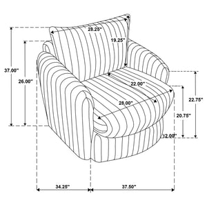 Coaster Sarco Corduroy Upholstered Swivel Accent Arm Chair Ivory