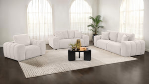 Coaster Burnett Chenille Upholstered Accent Chair Ivory