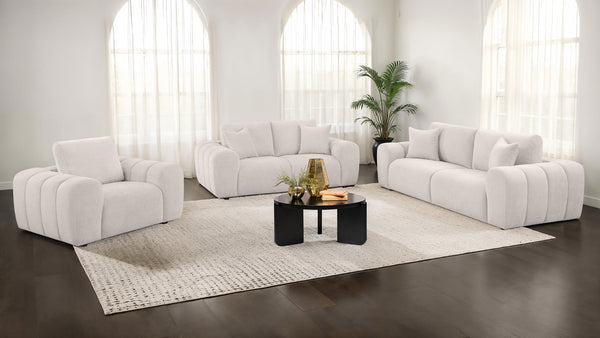 Coaster Burnett Chenille Upholstered Accent Chair Ivory