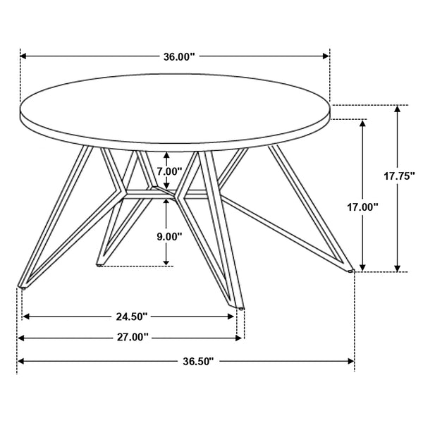 Coaster Hadi 2-Piece Round Smarttop Coffee & End Table Set Cement