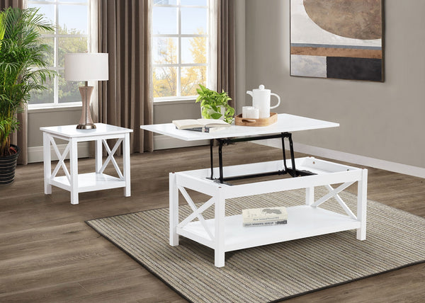 Coaster Skyview 44-Inch Rectangular Lift Top Coffee Table White