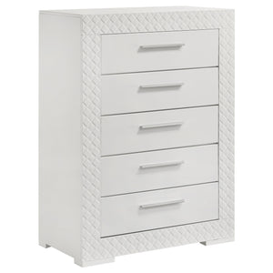 Coaster Ives 5-Piece Queen Bedroom Set White High Gloss