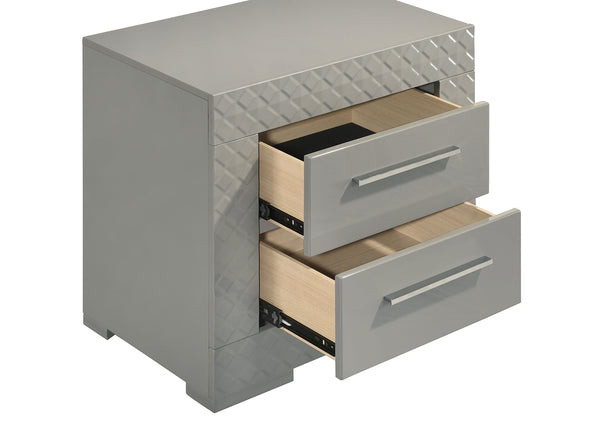 Coaster Ives 4-Piece Queen Bedroom Set Grey High Gloss