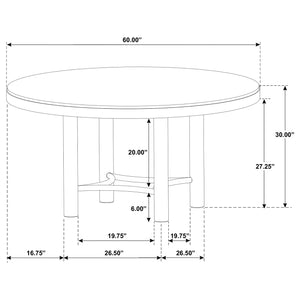 Coaster Arini 5-Piece Round Dining Room Table Set Sand Wash