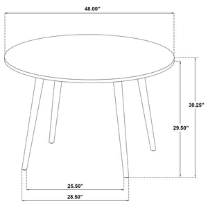 Coaster Andrews 5-Piece Round Dining Table Set Light Ash & White