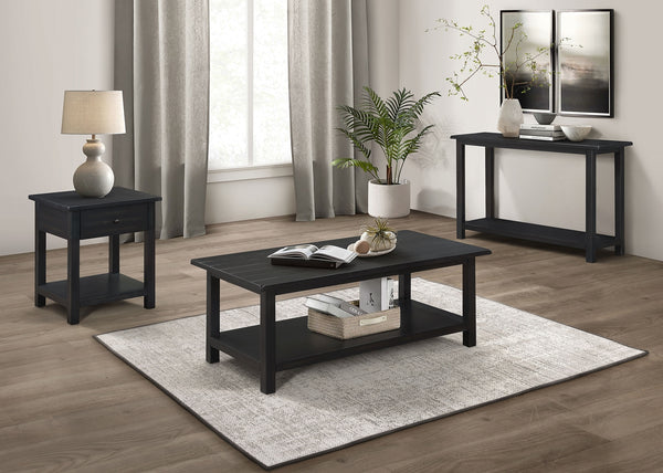 Coaster Payne 1-Drawer Wood End Table With Shelf Distressed Java