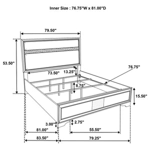 Coaster Miranda 54-Inch Upholstered King Panel Bed White