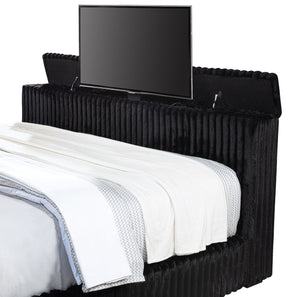 Coaster Centergrove Upholstered King Wingback Tv Bed Black