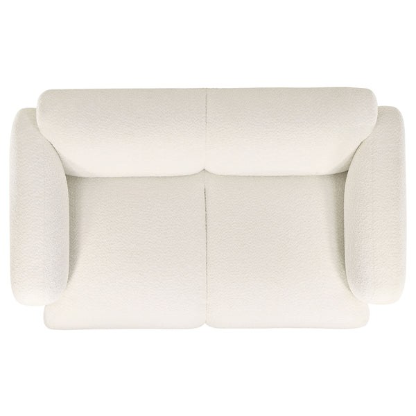 Coaster Dorset 2-Piece Upholstered Round Track Arm Sofa Set White