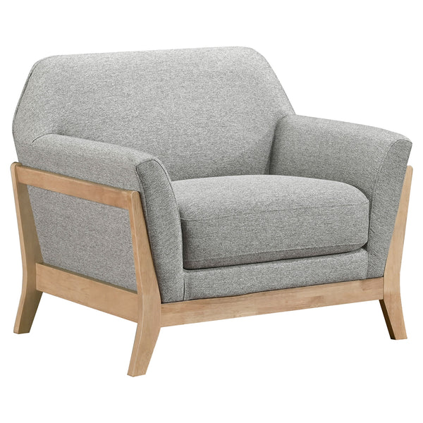 Coaster Vaughn 3-Piece Fabric Upholstered Flared Arm Sofa Set Grey