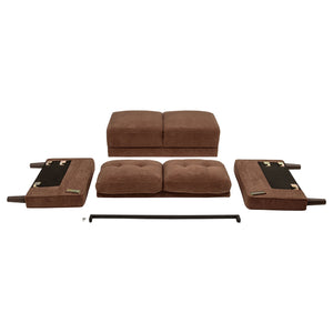 Coaster Bowen Ii 2-Piece Fabric Upholstered Track Arm Sofa Set Rust