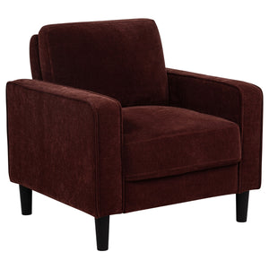 Coaster Ruth 3-Piece Fabric Upholstered Track Arm Sofa Rust Red