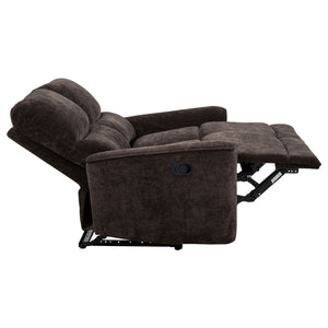 Coaster Navarro Chenille Upholstered Reclining Loveseat Dark Brown