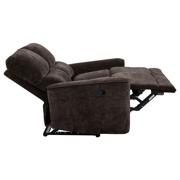 Coaster Navarro Chenille Upholstered Reclining Loveseat Dark Brown