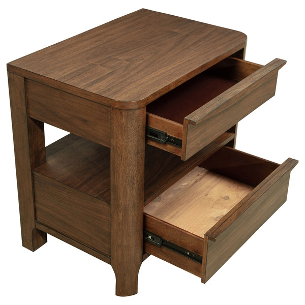 Coaster Maderia 2-Drawer Nightstand Bedside Table Walnut