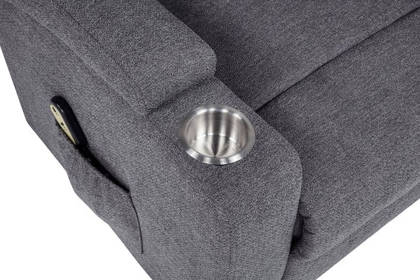 Coaster Louie Chenille Upholstered Power Lift Massage Chair Grey