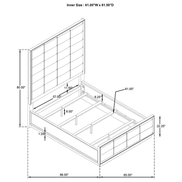Coaster Durango 80-Inch Queen Panel Bed Taupe Oak