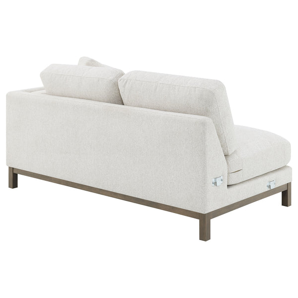 Coaster Geneva Boucle Upholstered Sectional Chaise Sofa Sand