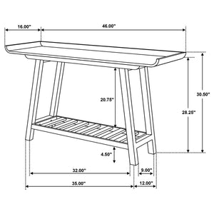Coaster Ornelas 46-Inch Console Table With Slatted Shelf Mango Brown