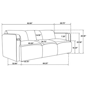 Coaster Dorset Fabric Upholstered Round Track Arm Sofa White