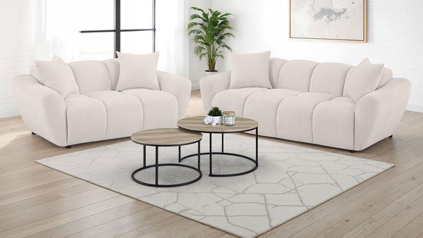 Coaster Destino Chenille Upholstered Splayed Arm Sofa Greige