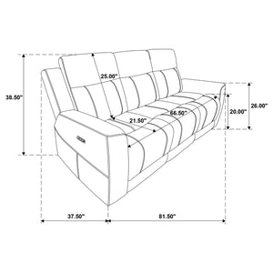 Coaster Kennett Chenille Upholstered Power Reclining Sofa Ivory