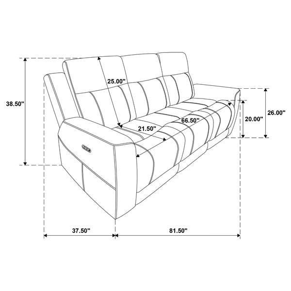 Coaster Kennett Chenille Upholstered Power Reclining Sofa Ivory