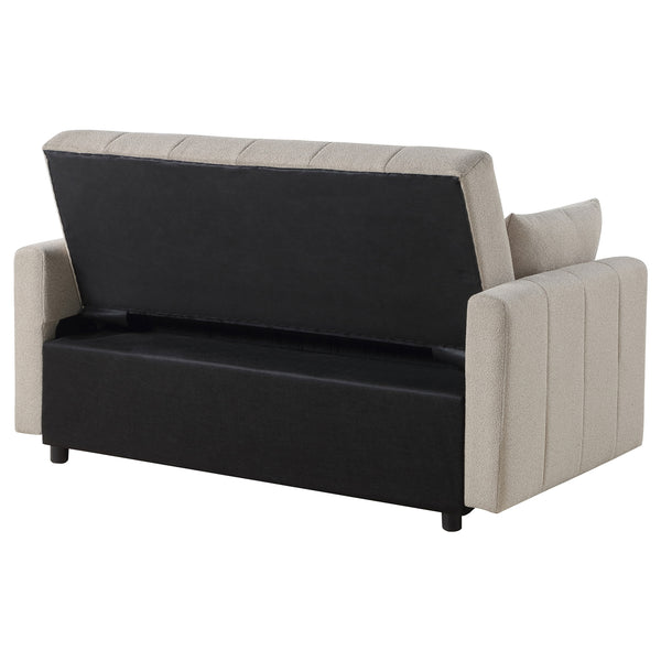 Coaster Portland Boucle Upholstered Sleeper Sofa Bed Latte