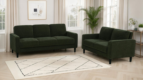 Coaster Ruth 77-Inch Fabric Upholstered Track Arm Sofa Matcha Green