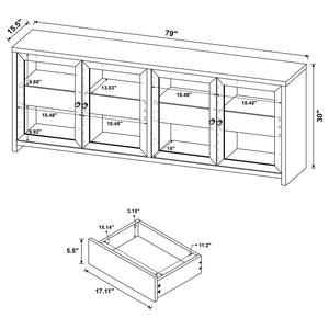 Coaster Denison 79-Inch 4-Door Tv Stand Media Console Black