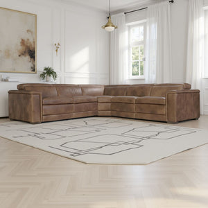 Bernhardt Lioni Brown Luxury Leather Power Motion Sectional