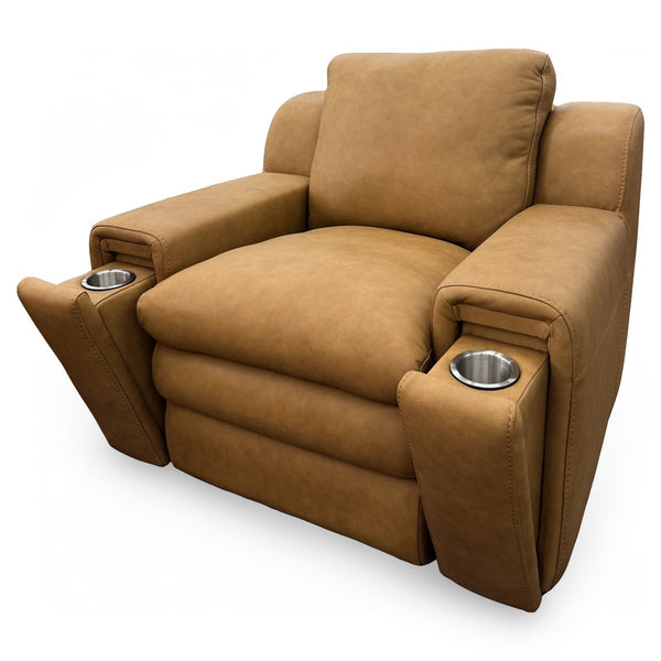 Rivian Leather Accent Armchair with Music Safari Umber