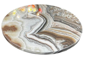 Furniture Source International Real Onyx Multi-Color Lazy Susan in Natural