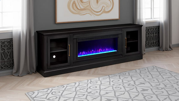 Aspen Home Byron Black 98 inch Fireplace Console