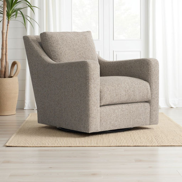 Bernhardt Ventura Beige Fabric Swivel Chair