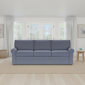 American Leather Gaines 94 Inch Tonic Indigo Fabric King Comfort Sleeper with Mink Finish