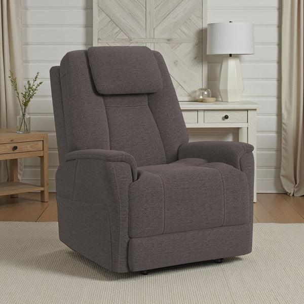 Flexsteel Zecliner Model 3+ Umber Fabric Power Rocking Recliner with Power Headrest, Power Lumbar, Heat & Air Massage