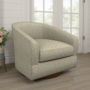 Best Chair Ennely Linen Fabric Swivel Barrel Chair