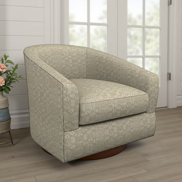 Best Chair Ennely Linen Fabric Swivel Barrel Chair
