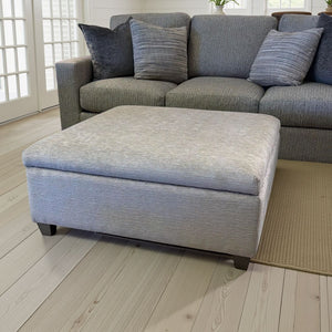 King Hickory Depot Fabric Storage Ottoman in Limerick Granite