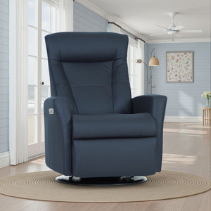 IMG Grove Triple Power Leather Large Relaxer Recliner in Pacific