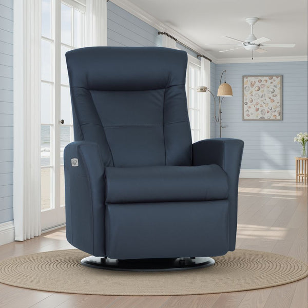 IMG Grove Triple Power Leather Large Relaxer Recliner in Pacific