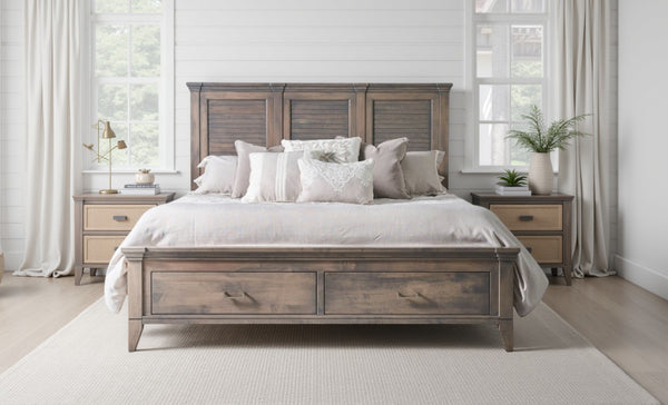 Yutzy Amish Champagne King Storage Bed in Champagne